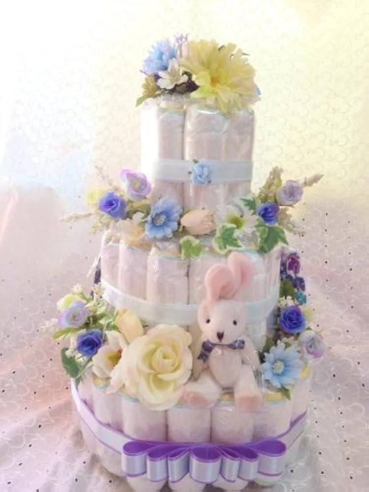 Amazon | おむつケーキ3段 (S 63, blue) 豪華 出産祝い 結婚